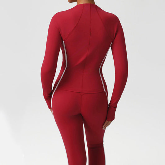 Wholesale Snug-Fit Color-Blocked Jacket + High-Waisted | Wonderxfans bulk activewear