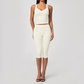 Wholesale Women's Colorblock Brushed Yoga Set: Halter V-Neck Top & Capri Pants