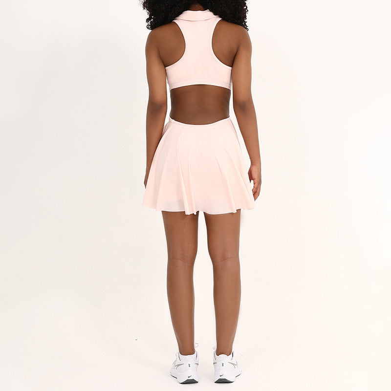 Polo Collar Cut-Out Back Tennis Dress