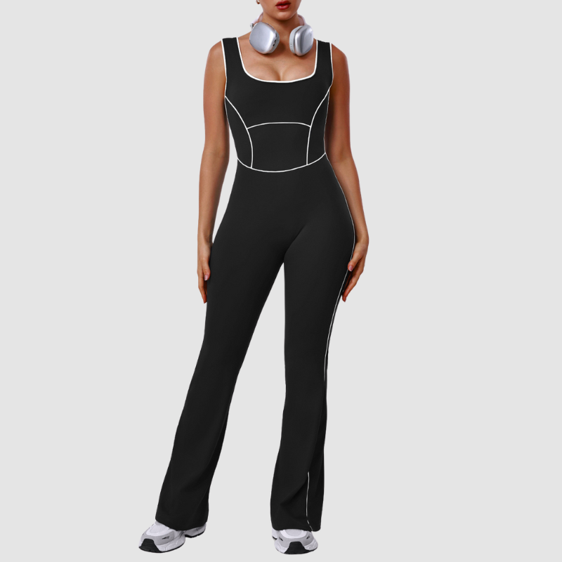 Women's Contrast Color Shaping Yoga Jumpsuit