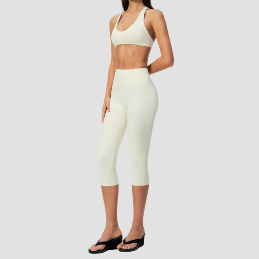 Wholesale Women V-Neck Crisscross Back High Waist Butt Lift Cropped Pants Sports Set