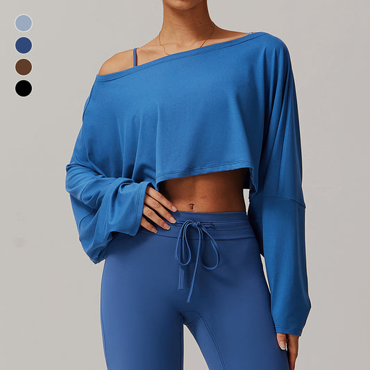 Long sleeve loose off shoulder top