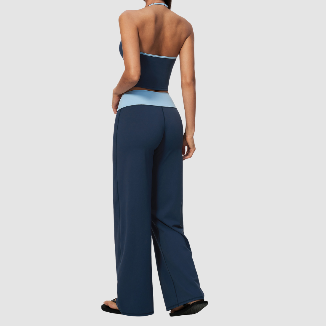 Wholesale Women’s Halter Contrast Yoga Set – Tank & Long Pants