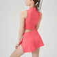 Wholesale Women's Short Sleeve Yoga Top & Tennis Skirt Set – Quick-Dry Sporty Two-Piece
