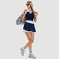 Wholesale Women's Sleeveless Tank Top & Double-Layer Pleated Skirt Set – Built-In Bra Anti-Exposure Tennis Golf Outfit