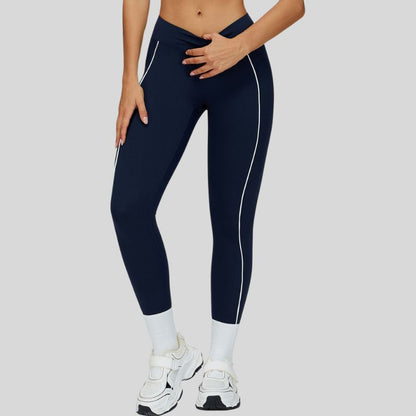 High-waisted contrasting color leggings