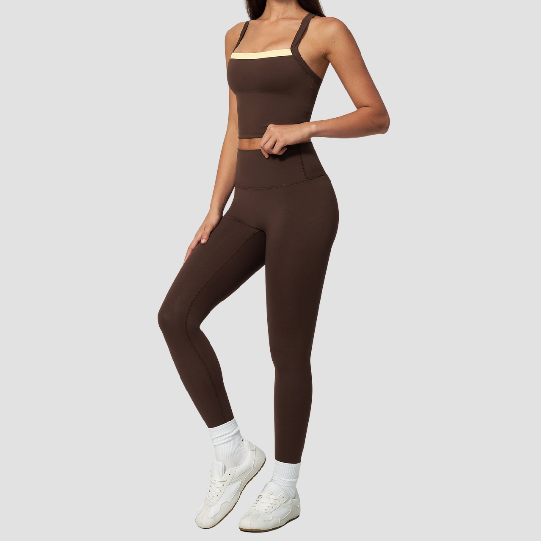 Wholesale Naked-Feel Yoga Set – Cross Back Quick-Dry Fitness Outfit
