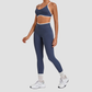 Wholesale Colorblock Piping Yoga Set Adjustable Strap Sports Bra & Leggings