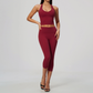 WholesaleWomen's Activewear Brushed Padded Tank & Fitted Capri-Pants Yoga Set