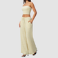 Wholesale Women's Stripe Tank Top & High-Waist Tummy Control Wide-Leg Pants