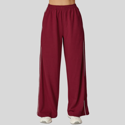 Loose-fitting striped color-blocked sweatpants