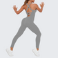 Seamless stretchy yoga bodysuit sports fitness jumpsuit