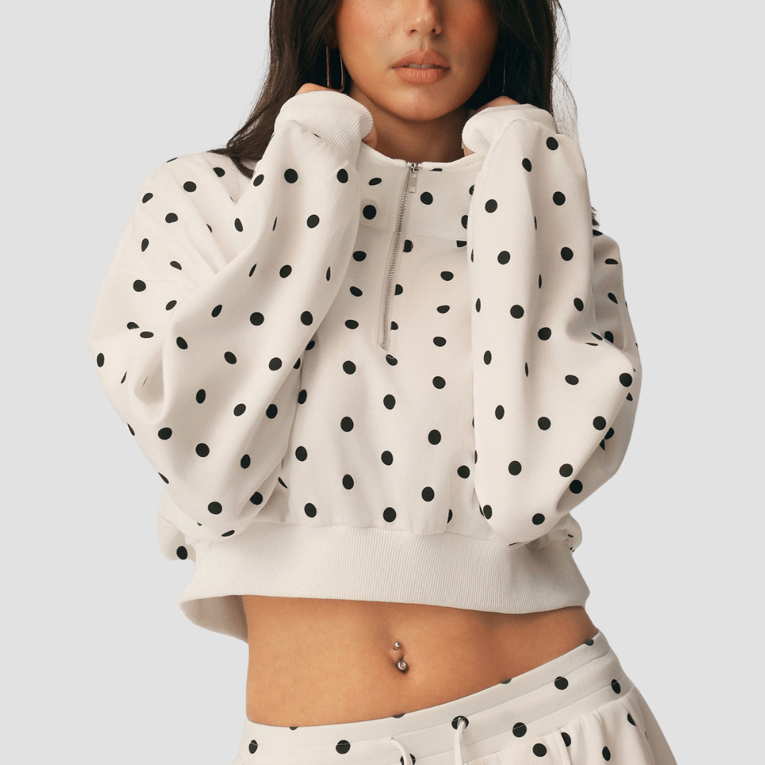 Wholesale Women's Half-Zip Pullover Sports Sweatshirt Hoodie Jacket