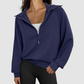 Wholesale Half-Zip Stand Collar Solid Color Sweatshirt