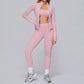 sports jacket+SPORTS BRA + HIGH WAIST LEGGINGS 3-PIECE SET