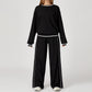 Contrasting Color long sleeve Sweatshirt + loose Sweatpants 2 pieces set