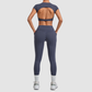 Wholesale Women's Naked-Feel Short Sleeve Crop Top + High-Waist Leggings Set – Moisture-Wicking Yoga Fitness Activewear