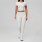 Wholesale Seam-Detail Cropped T-Shirt & High-Waist Leggings Set – Brushed Yoga 2-Piece