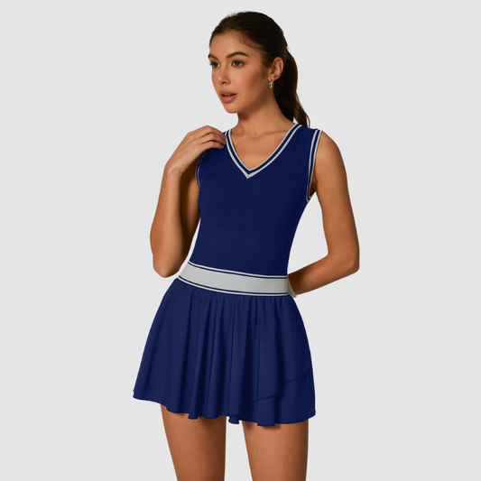 Wholesale contrasting one-piece ruffled tennis skirt