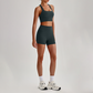 Wholesale Cross-Back Sports Bra & High-Waist Biker Shorts Set – Naked-Feel Quick-Dry Yoga 2-Piece