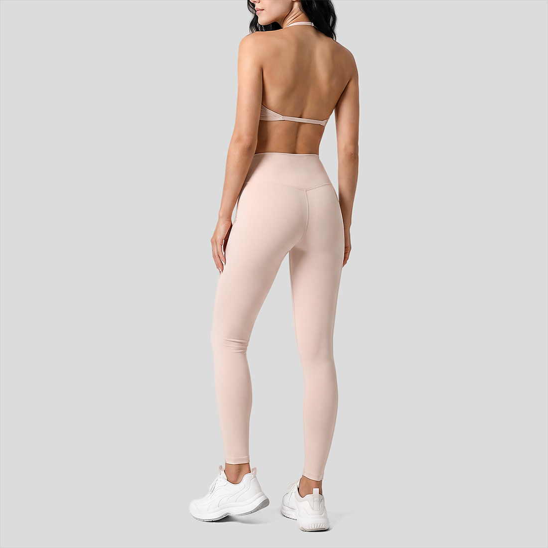 Wholesale High-Waist Yoga Leggings+Naked-Feel Bra Set