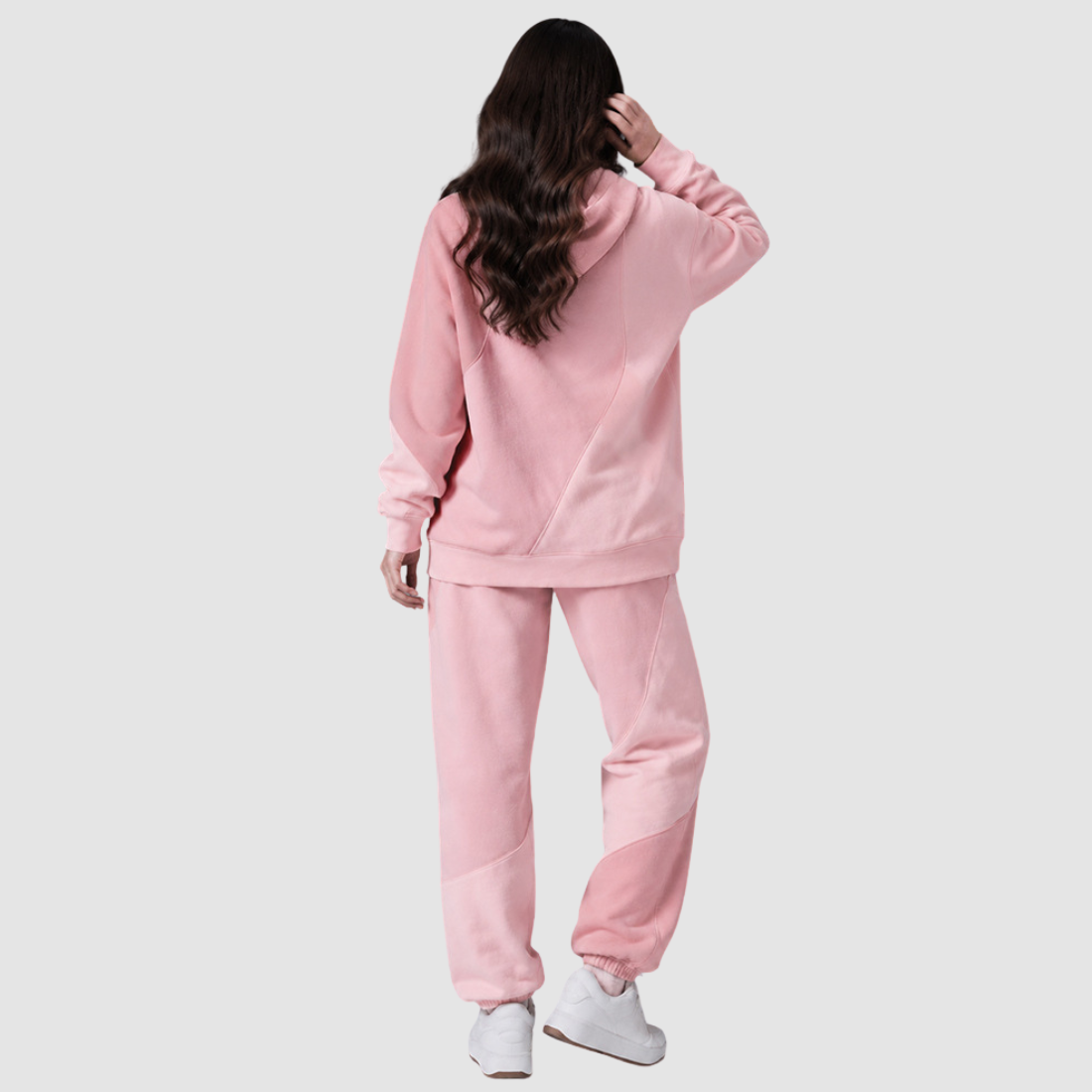 Wholesale Women's Colorblock Hooded Sweatshirt & Jogger Pants Set