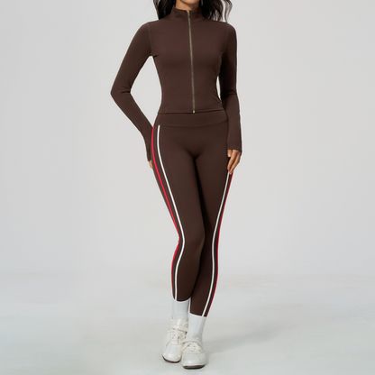 Wholesale Women's Stand-Collar Jacket & Jogger Pants Yoga Set