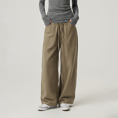 Drawstring cargo casual pants