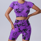 Tie-dye short-sleeve top and shorts two-piece set