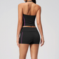 Wholesale Women's Halter V-Neck Color-Block Yoga Set – Slim-Fit Sports Bra & Shorts
