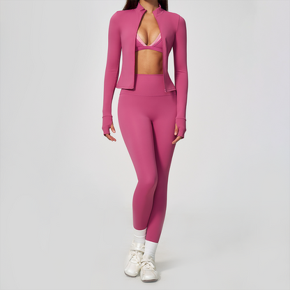 Wholesale 3-Piece Yoga Set – Cardigan & Bra & Leggings Fitness Outfit set