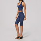 Wholesale Women's Deep V high-elastic polka-dot vest + high-waisted Capri Shorts Set