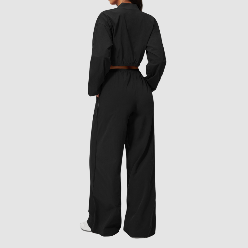 Wholesale Women's UPF50+ Sun-Protection Cropped Jacket & Jogger Pants Set – Quick-Dry 2-Piece Outdoor Set