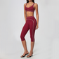 Wholesale Women's Colorblock Brushed Yoga Set: Sports Bra & Biker Shorts