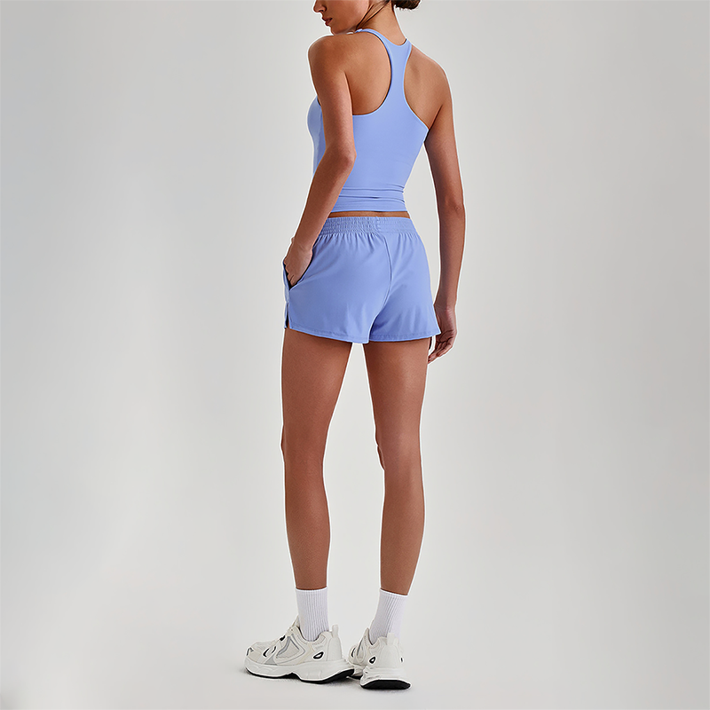 Wholesale Naked-Feel Racerback Sports Bra & High-Waist Biker Shorts Set – Sculpting Yoga 2-Piece