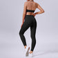 Removable padded bra + sports leggings 2-piece set