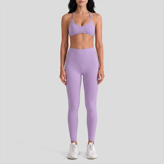Wholesale High-Waist Yoga Leggings+Naked-Feel Bra Set