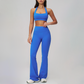 Halter Sports Bra + High-waisted Flared Leg pants 2-Piece Set