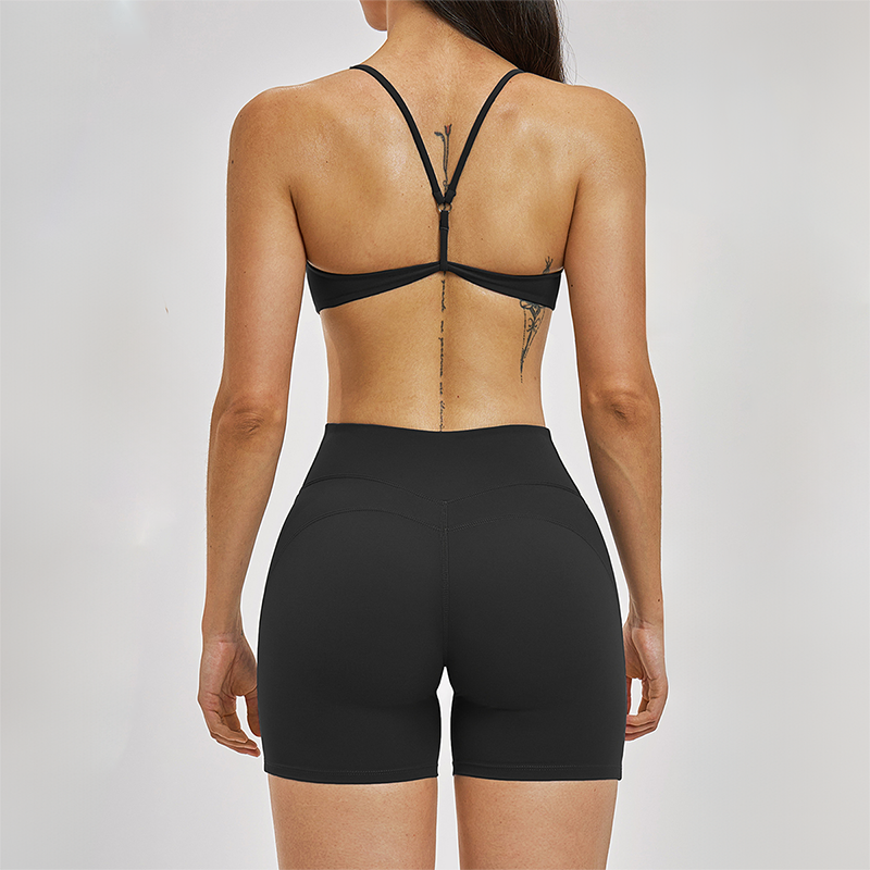 Wholesale Cross Back Tank Top+High Waist short 2-piece Set