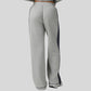 Color-blocked wide-leg casual sweatpants