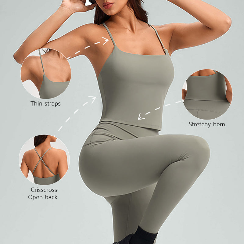 Wholesale elastic open-back tank top