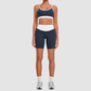 Wholesale Women’s Contrast Strap Sports Bra & High-Waist Biker Shorts Yoga Set