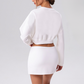Wholesale Women's Button-Front Cropped Cardigan – Casual Athletic Zip-Up Sweatshirt Jacket