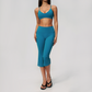 Wholesale Women's High-Impact Sports Bra & Capri Pants Yoga Set with Chest Pad