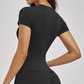 Wholesale short sleeved round neck slim fit waist T-shirt