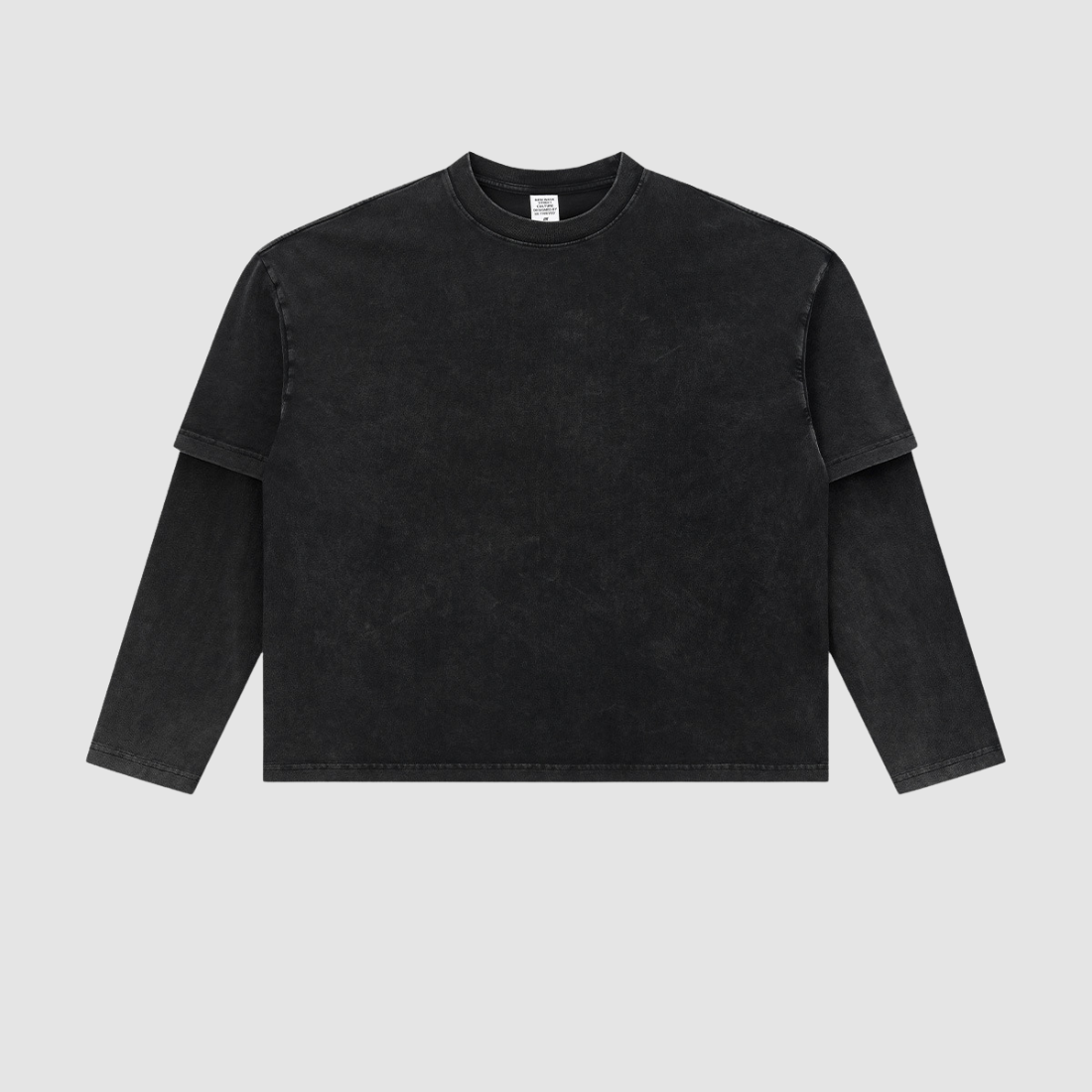 Wholesale Men’s Washed Double-Sleeve Long-Sleeve T-Shirt