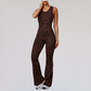 Wholesale leopard print jumpsuit with chest pads