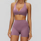 Sports bra+High waisted sports shorts 2-piece set