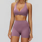 Sports bra+High waisted sports shorts 2-piece set
