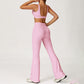 Triangle Cup Sports Bra + Flared Leg Pants 2-Piece Set